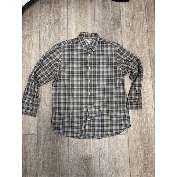 DULUTH Trading Co Men’s BLUE GRAY Stripe Long sleeve Shirt Size L - Picture 2 of 12